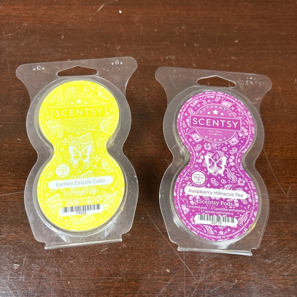 2~Scentsy Pods~Lemon Drizzle Cake & Raspberry Hibiscus Tea~NIP - Picture 1 of 4